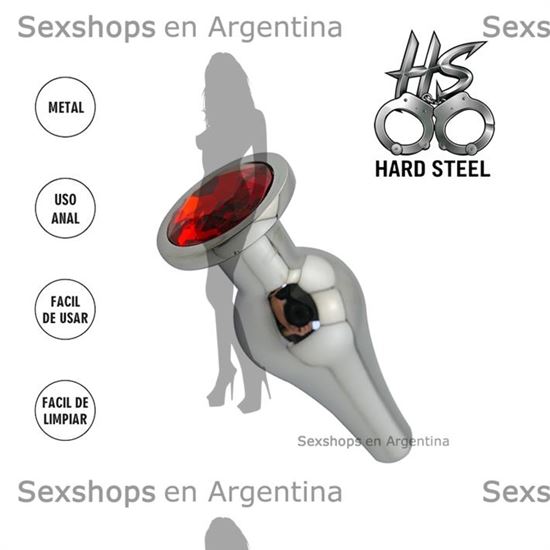 Plug anal con joya roja medium